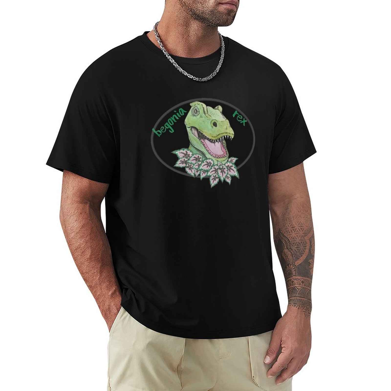 T rex begonia T-Shirt man t sh - Begonia Rex recension och pris